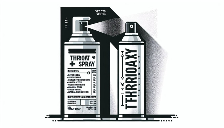 ยาพ่นคอ Throat Spray พื้นหลังขาว  graphic white background