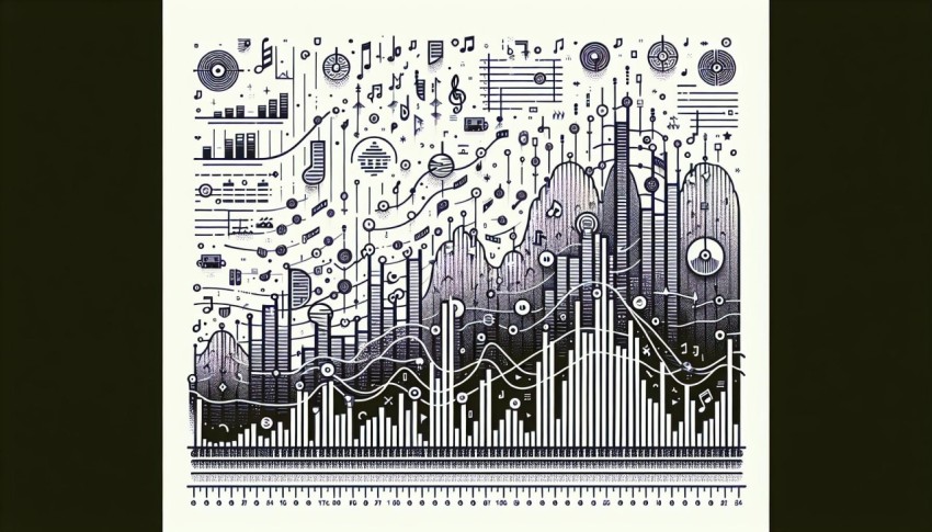 เพลงฮิตติดชาร์ต Chart Topping Songs พื้นหลังขาว  graphic white background