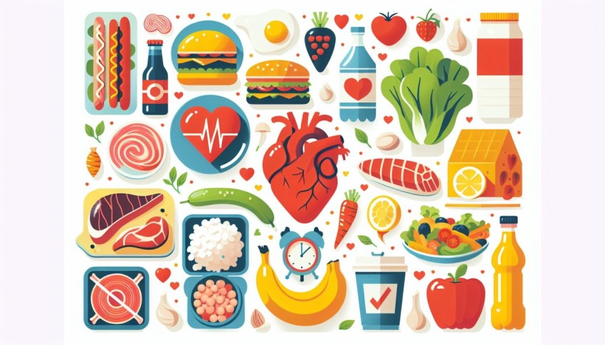 อาหาร โรคหัวใจ ห้ามกิน Foods to Avoid for Heart Disease พื้นหลังขาว  graphic white background