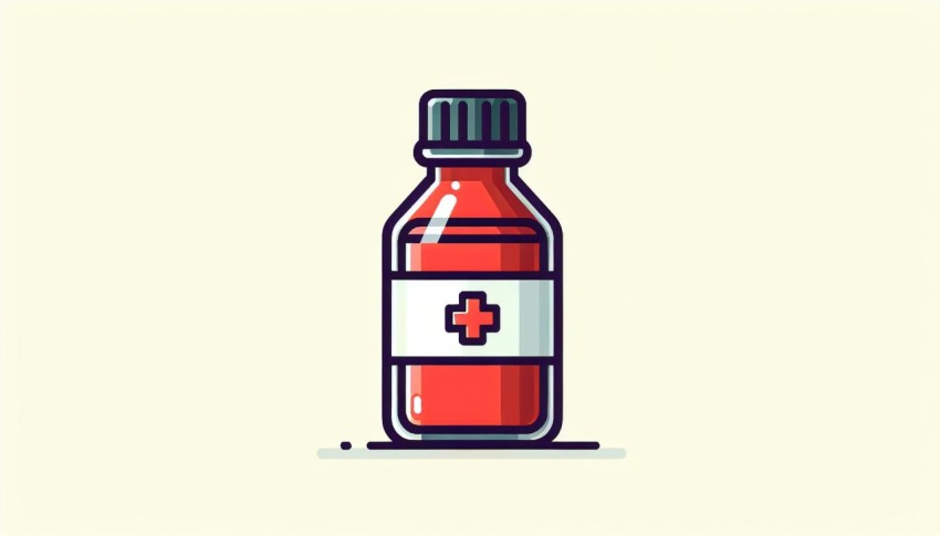 ยาแก้ไอ Cough Medicine พื้นหลังขาว  graphic white background