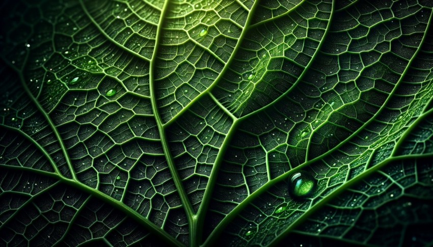 Green leaf close up texture