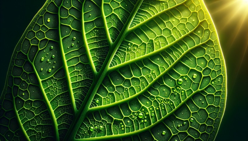 Green leaf close up texture