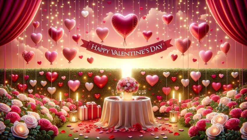 Valentine's Day festival backdrop images.