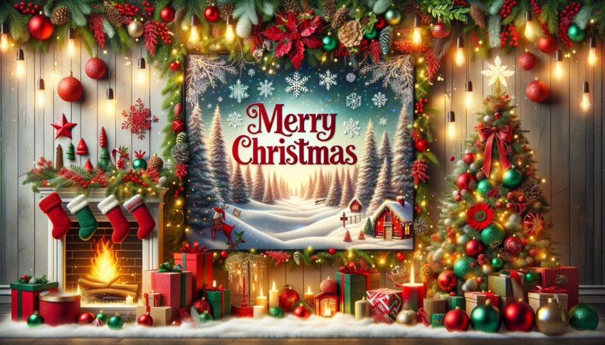 Christmas backdrop for Christmas with a Beautiful Background merry Christmas is the center of attention