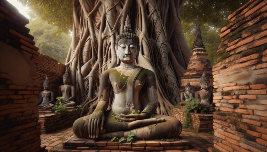 Ancient Buddha series in Ayutthaya, Thailand