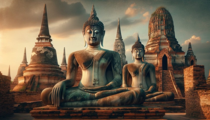 Ancient Buddha series in Ayutthaya, Thailand