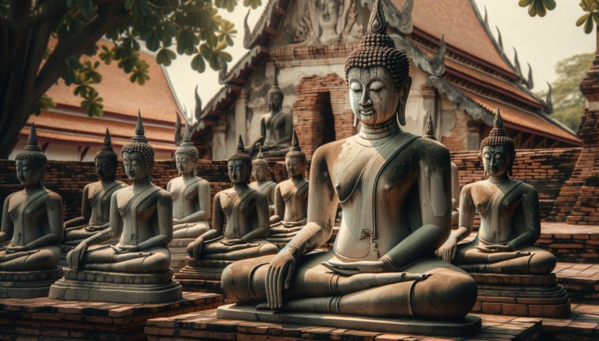 Ancient Buddha series in Ayutthaya, Thailand