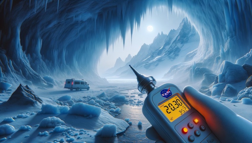 NASA uses temperature measuring instruments in extremely hot glaciers