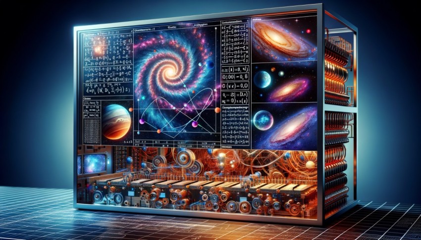 Quantum simulation of distant planets and galaxies.