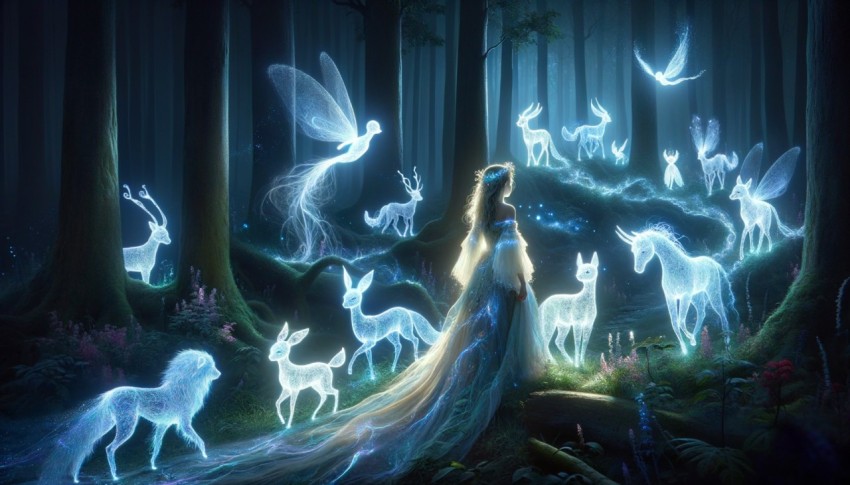 A princess journeys through a magical forest to find something vital for her kingdom.