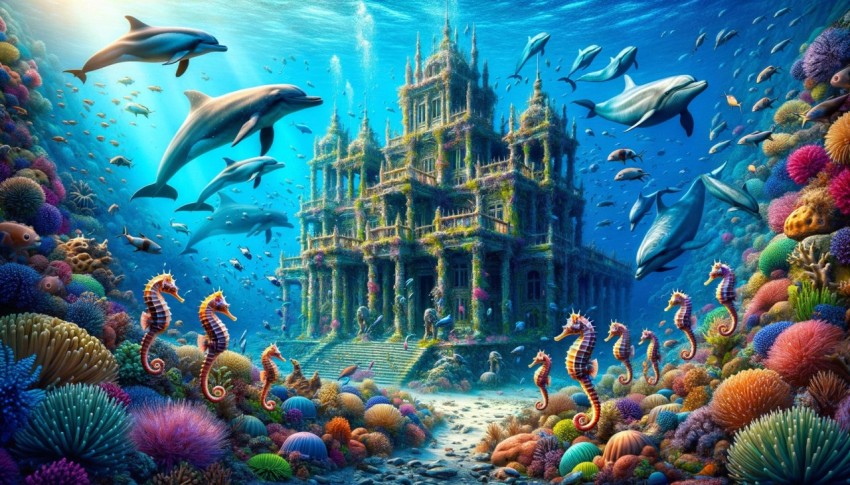 The underwater kingdom ruled by the Sea Goddess, a realm of beauty beneath the ocean.