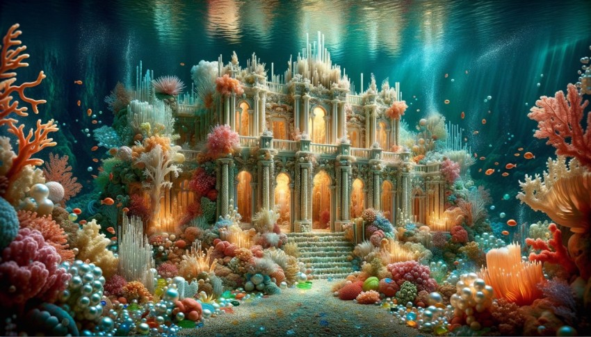 The underwater kingdom ruled by the Sea Goddess, a realm of beauty beneath the ocean.