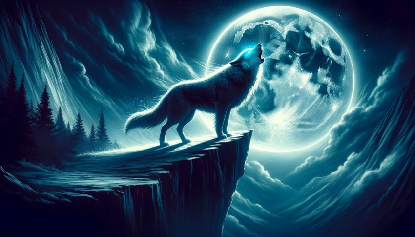 The Wolf and the Moon – A Lunar Tale, where the wolf howls under the moon's glow.