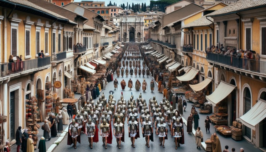 The period when the Roman Empire was at its most powerful and glorious in history.