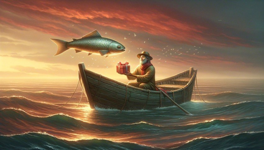 A fairy tale about a fisherman who catches a magical fish that can grant wishes to him and his wife.