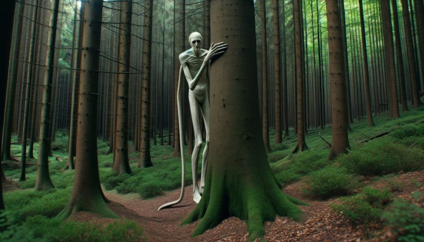 Strange beings that look like people in costume are unusual and often live in the forest.