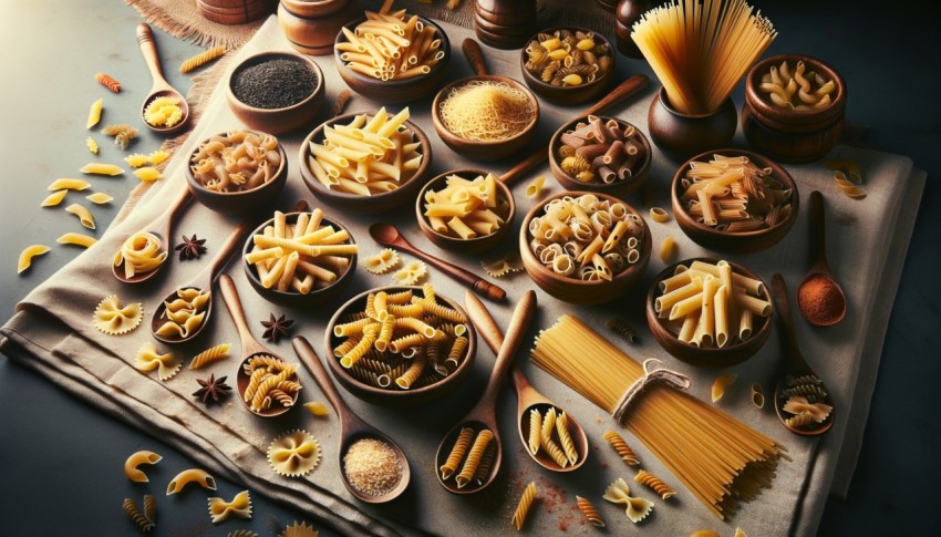 Menu items that have pasta as the main ingredient.