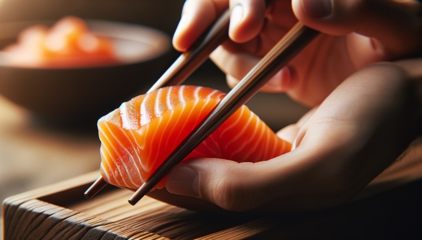 Making sashimi in Japan involves preparing fresh fish or seafood without seasoning or cooking.