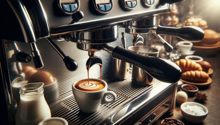 The process of preparing a beverage from coffee beans.