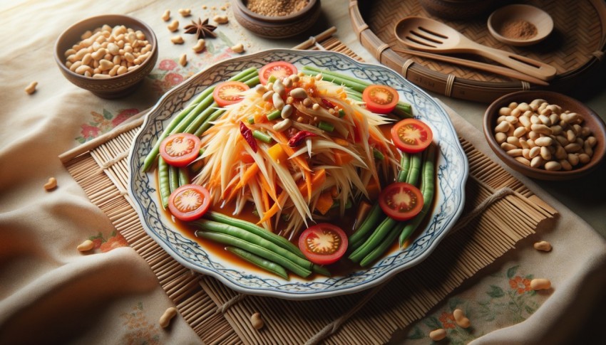 Thai food is diverse and has intense flavors, often using herbs and spices as key ingredients.