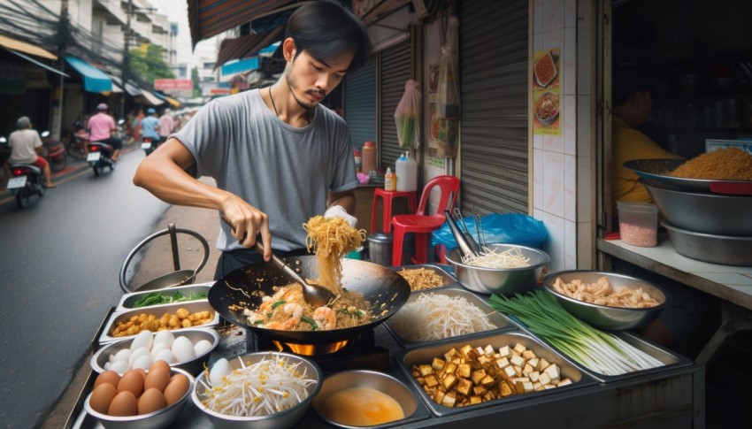 Thai food is diverse and has intense flavors, often using herbs and spices as key ingredients.