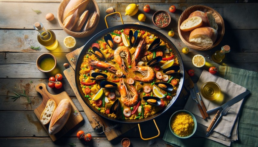 Paella is a Spanish dish that originated from the Valencia region.