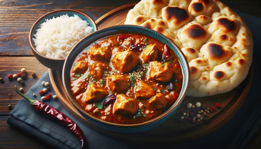 Food that is diverse and full of rich flavors, using spices and herbs in the preparation.