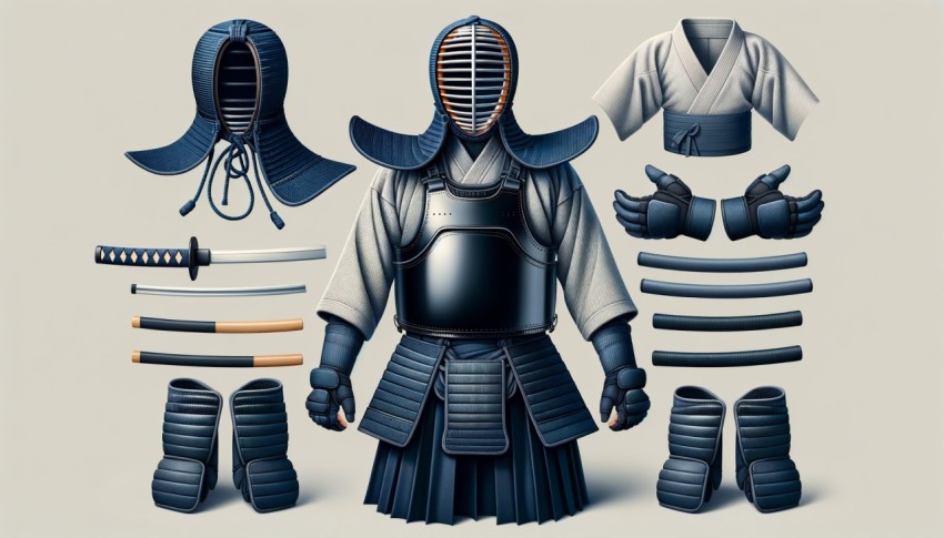 The sound of sword strikes and the sound of heavy breathing Mix together in the kendo field Reflecting the spirit of a warrior.