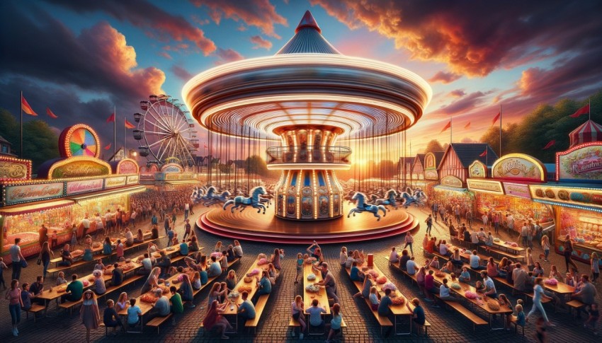 Designing a vintage-style amusement park for children who love excitement.