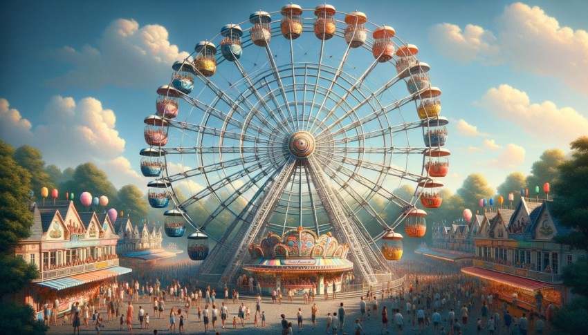 Designing a vintage-style amusement park for children who love excitement.