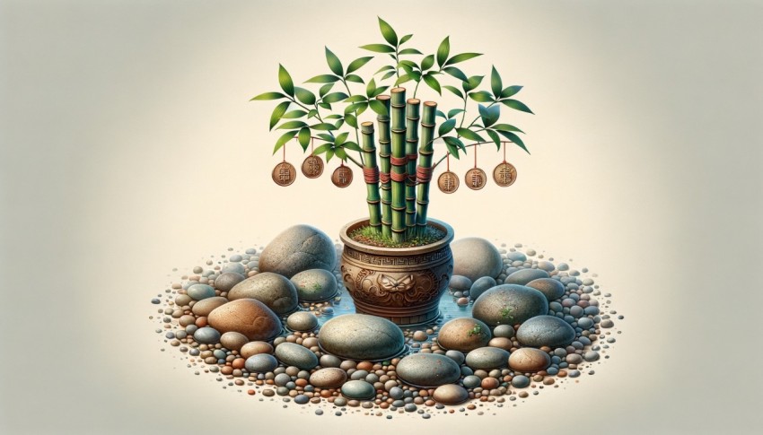 Planting trees with golden flowers or fruits is believed to bring good luck in finances and success in life