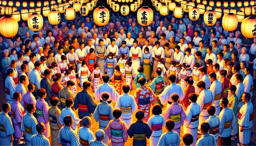 The Obon festival is also a time when people come together to dance the Obon dance. It is an expression of joy and connection.