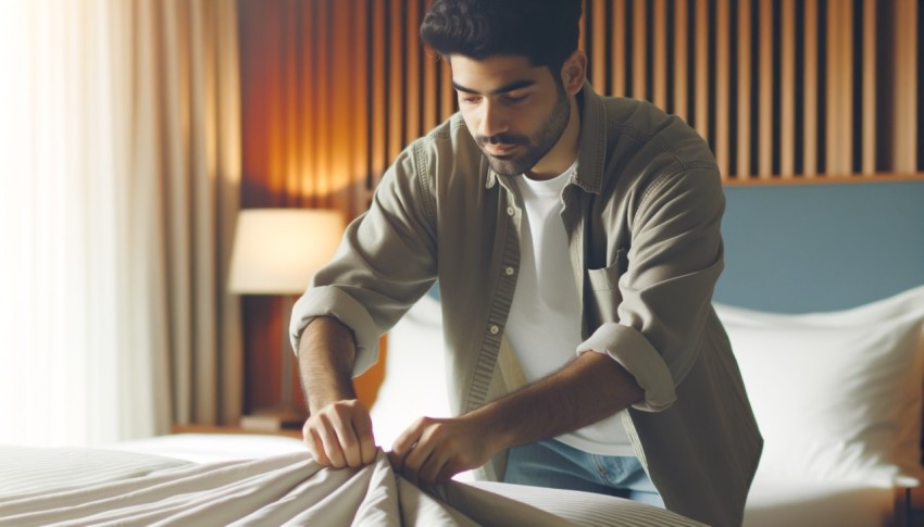 Preparing for bed in the early evening.