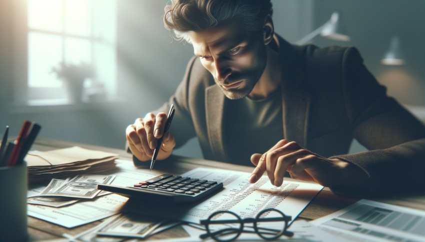 A person writing down their savings goals on paper.