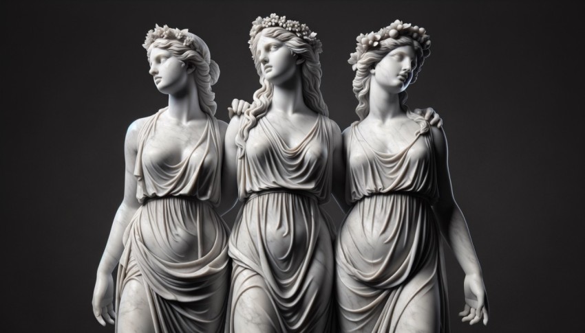 Renaissance marble statues of Greek mythology.
