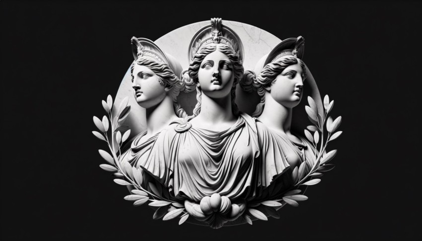 Renaissance marble statues of Greek mythology.