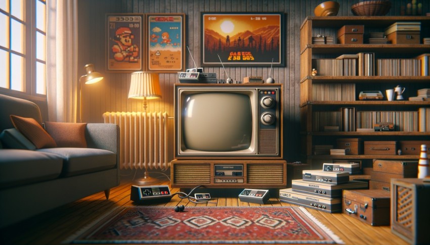 Modern house in the 90s in the old days with a warm atmosphere