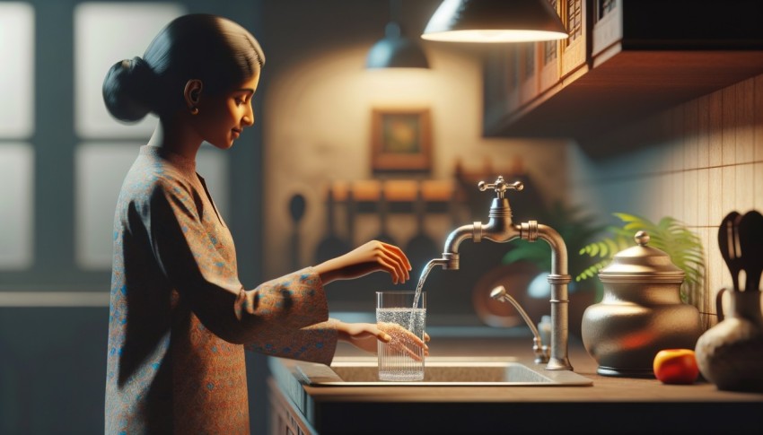 Drinking glasses for clean water and fruit juices