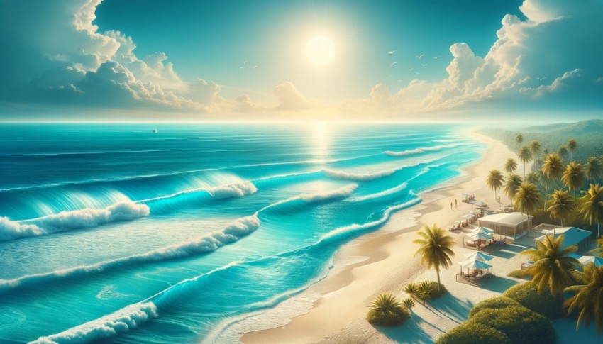 Sea from multiple perspectives, with dwellings or boats in the water