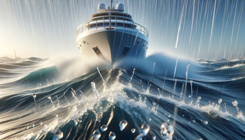 Sea from multiple perspectives, with dwellings or boats in the water