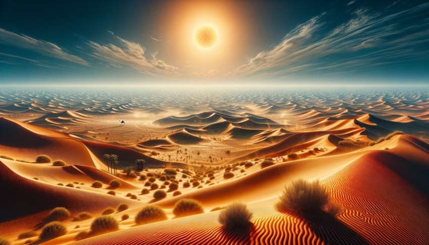 In the middle of the desert during the day from various angles