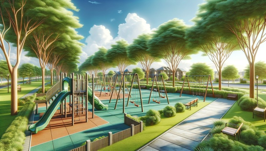 Public park emphasizing peace, shade, and greenery