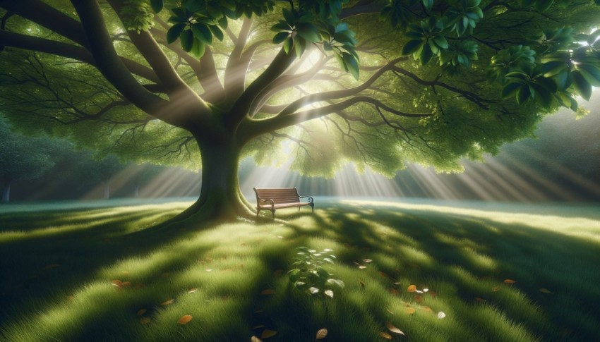 Public park emphasizing peace, shade, and greenery