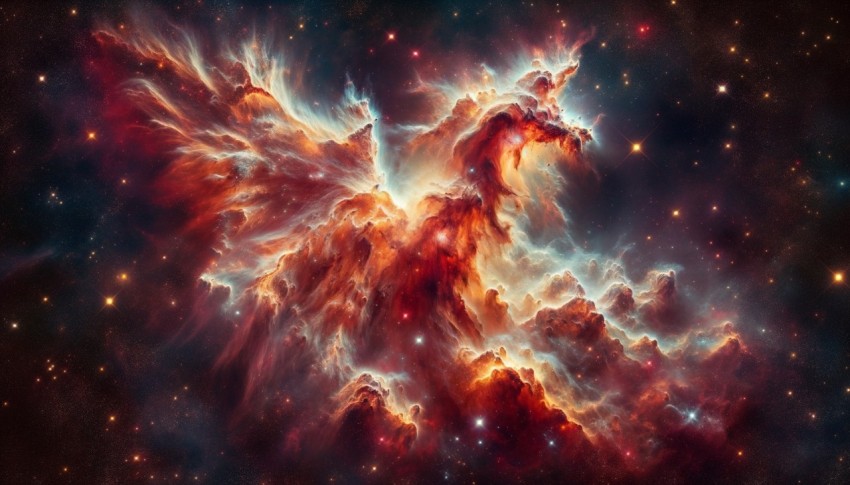 A hyper-realistic image of a glowing nebula in the distant universe