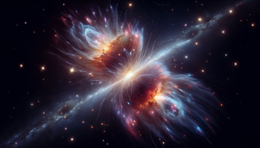 A hyper-realistic image of a glowing nebula in the distant universe