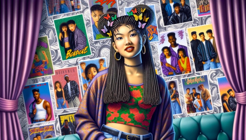 90s teenagers with vintage-style outfits