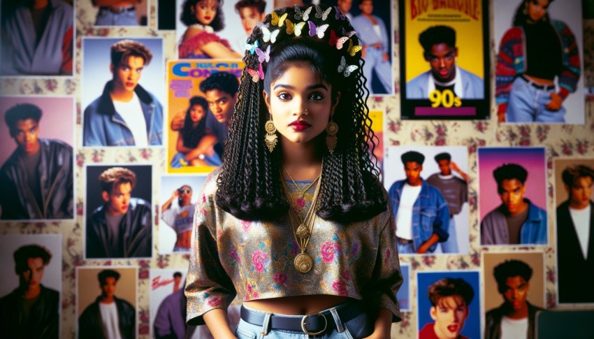 90s teenagers with vintage-style outfits