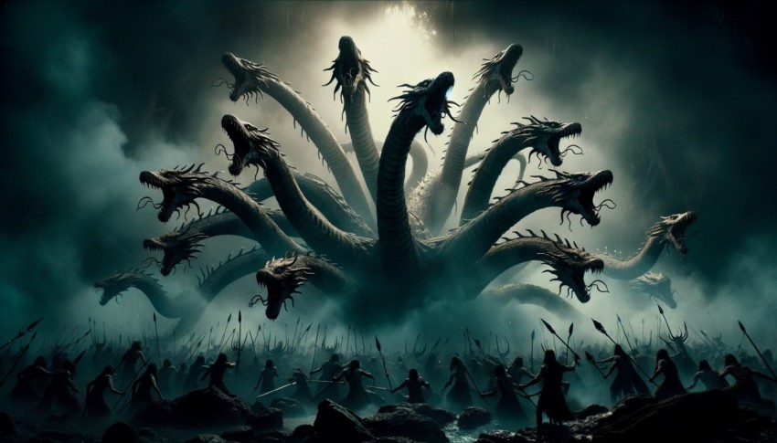 Monsters and creatures in Greek mythology often symbolize danger and challenge.