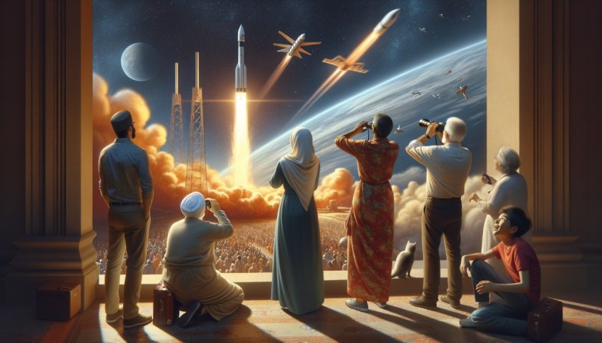 Space exploration is mankind's attempt to learn and understand the universe, starting with the launch of satellites into orbit.