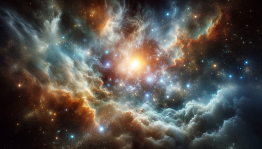 A circular nebula in space photographed by a satellite